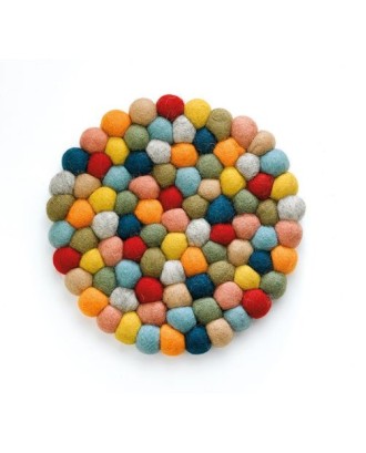Suport rotund din lana, multicolor, 21 cm, Lana - CILIO